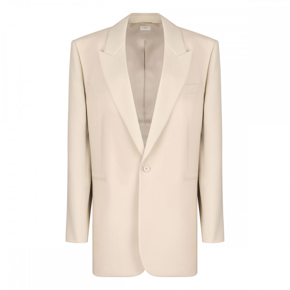 Beige light wool blazer