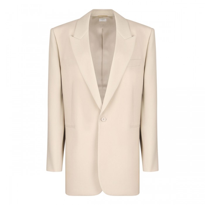 Beige light wool blazer