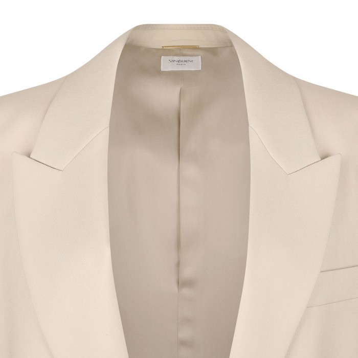 Beige light wool blazer