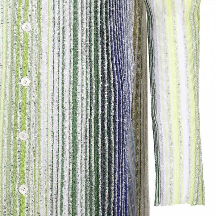 Striped long cardigan