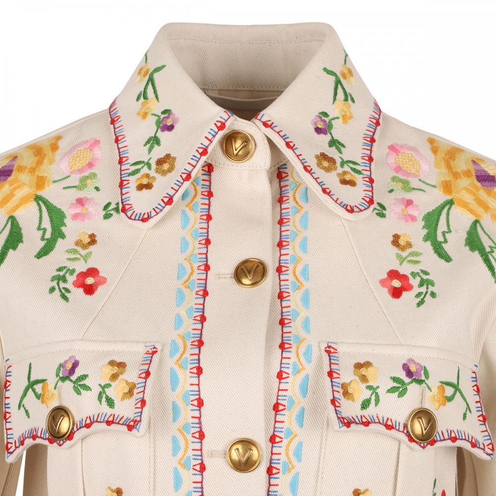 Embroidered denim jacket