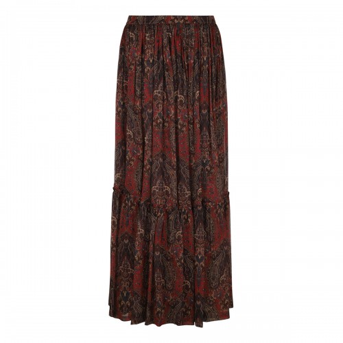 Paisley silk crepon skirt