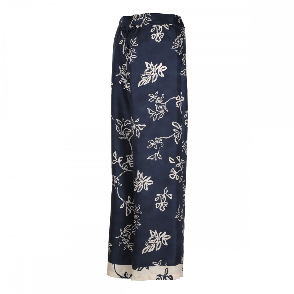 Printed silk pants