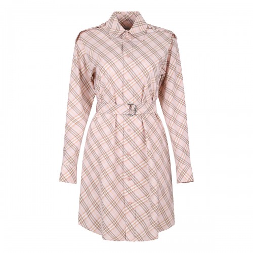 Check cotton shirt dress
