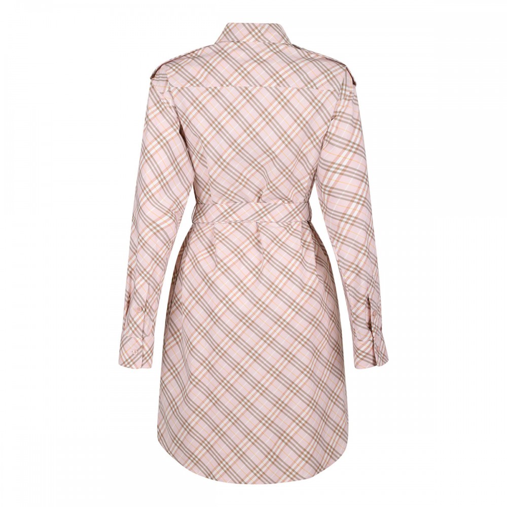 Check cotton shirt dress