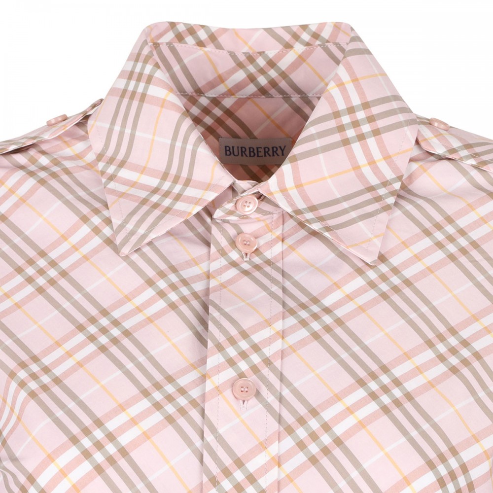 Check cotton shirt dress