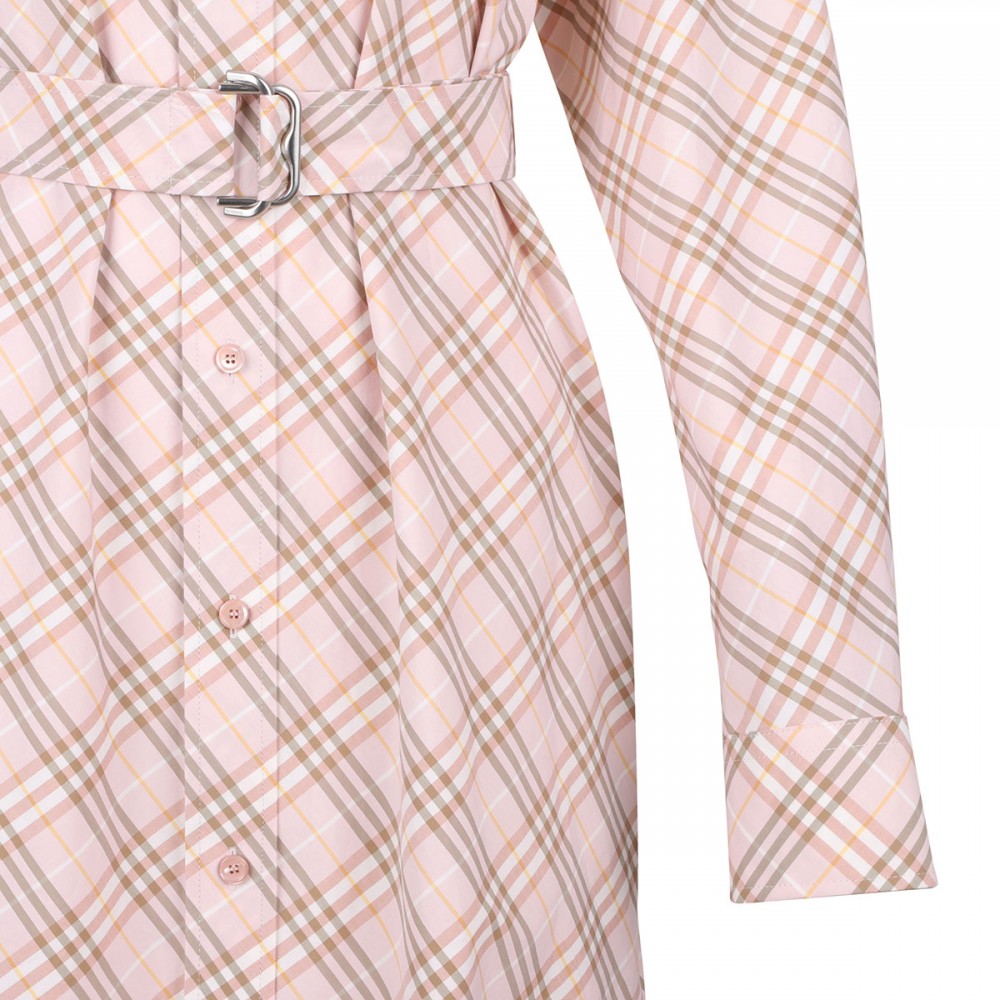 Check cotton shirt dress