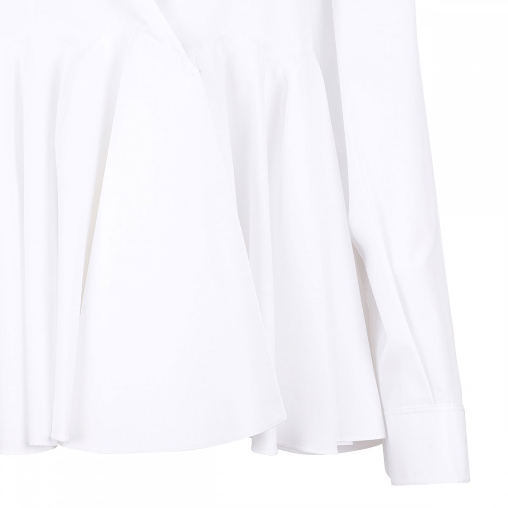 Flared poplin shirt