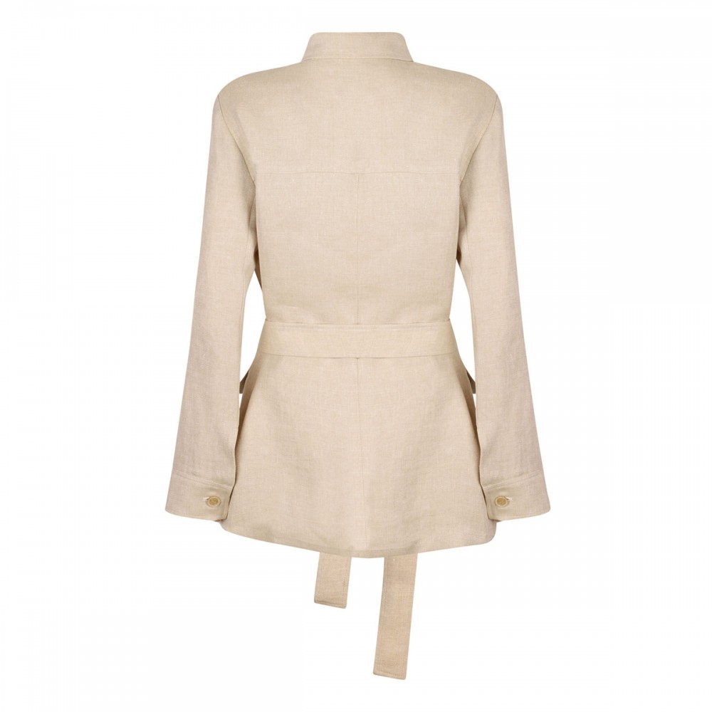 Beige linen sahariana jacket