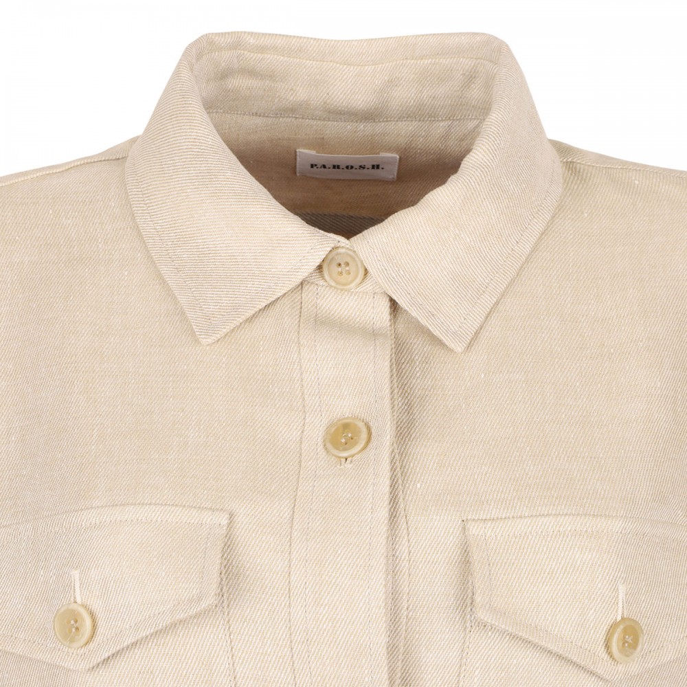 Beige linen sahariana jacket