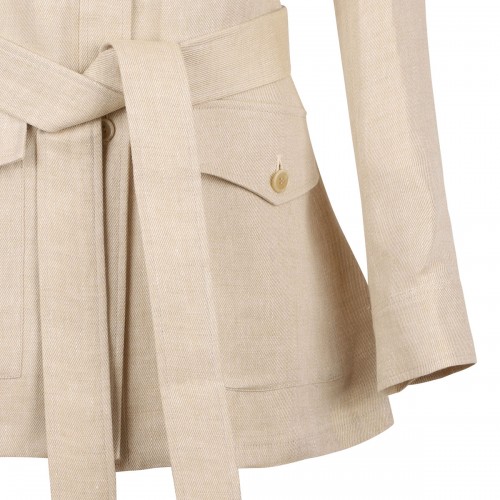 Beige linen sahariana jacket 2