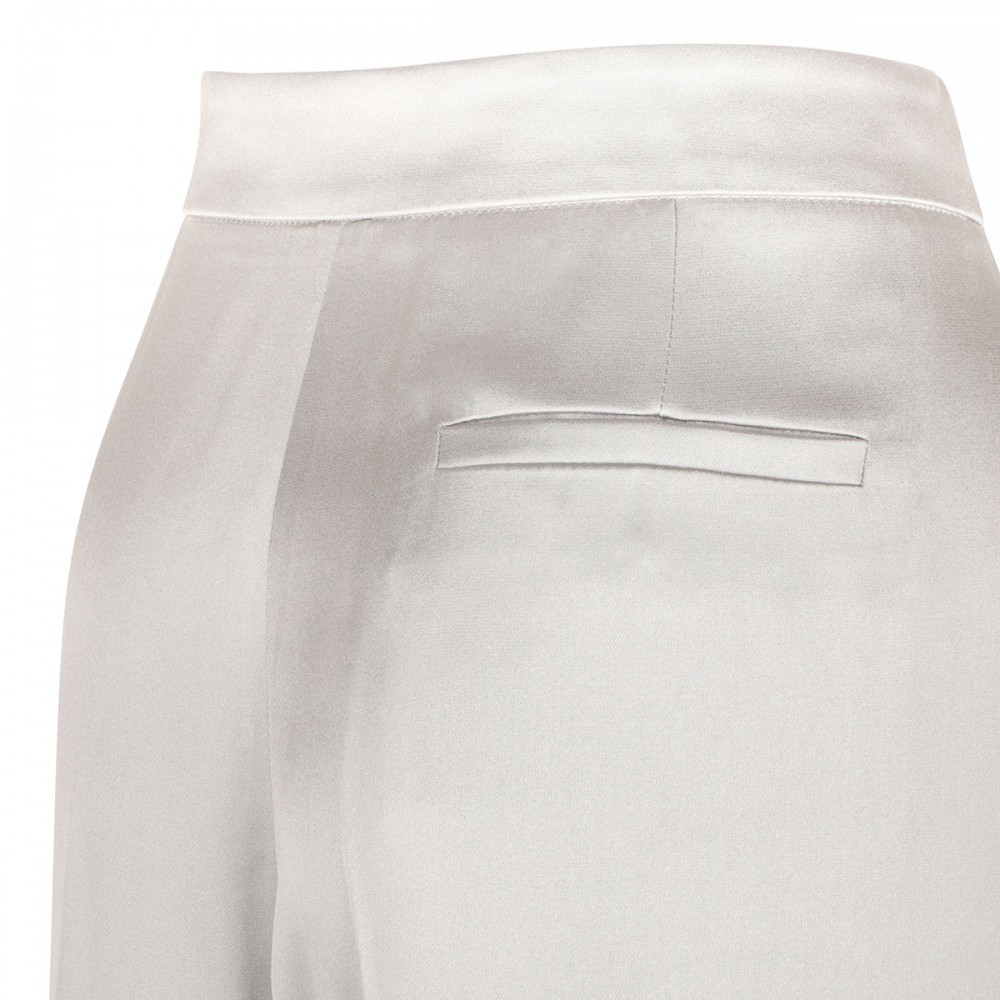 Stone gray silk satin pants
