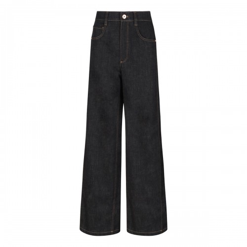 Denim jeans with monili