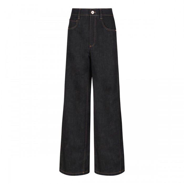 Denim jeans with monili