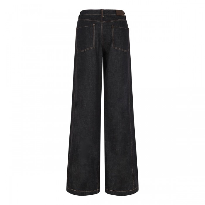 Denim jeans with monili