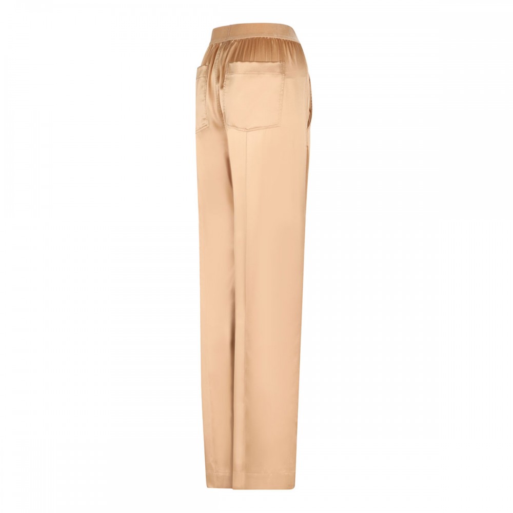 Pale beige silk satin pajama pants