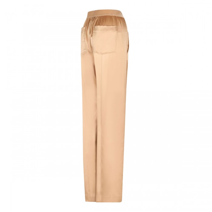 Pale beige silk satin pajama pants