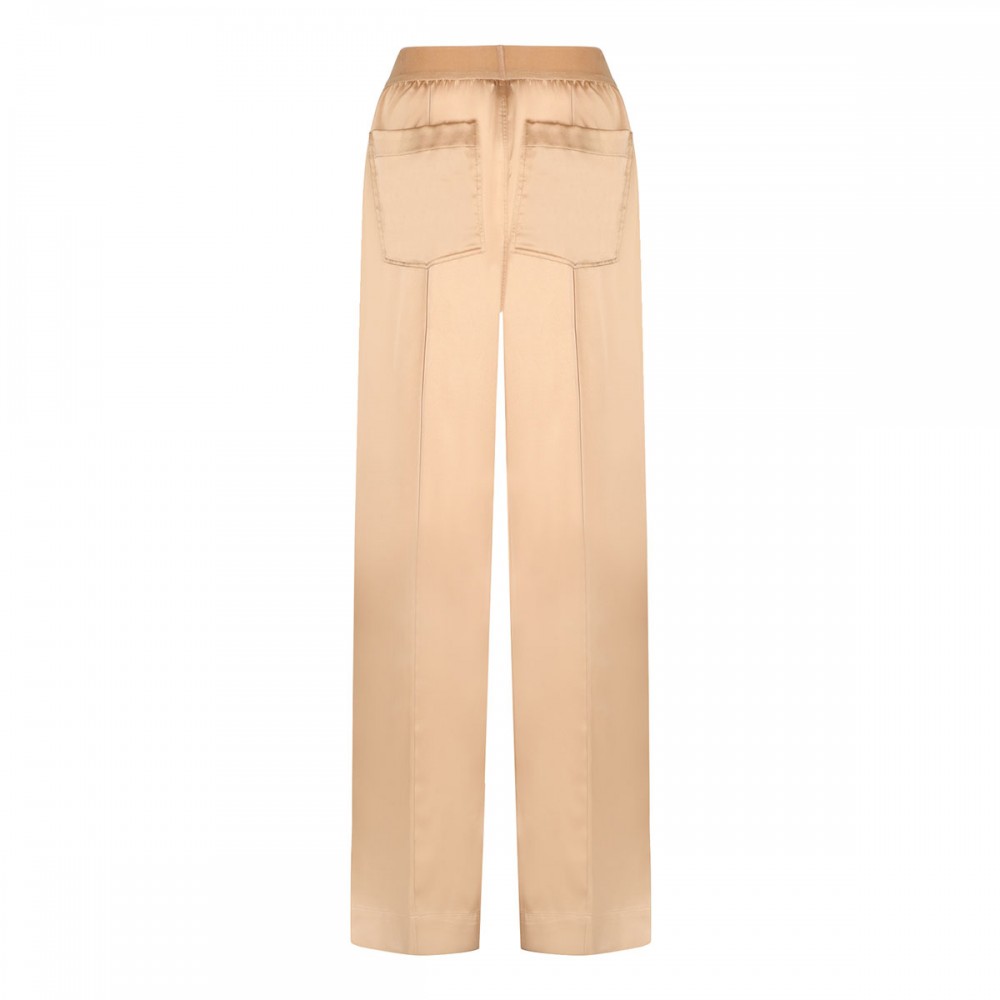 Pale beige silk satin pajama pants