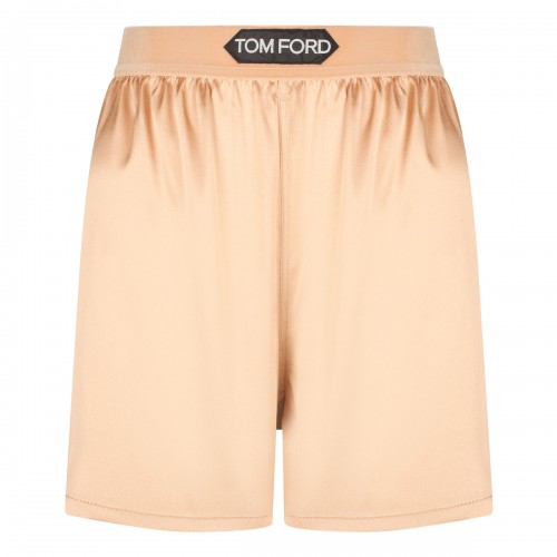 Pale beige silk satin boxer...