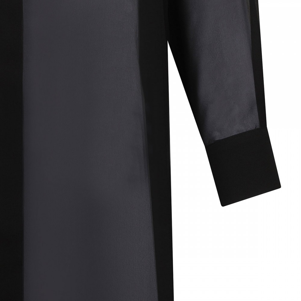 Black silk long shirt