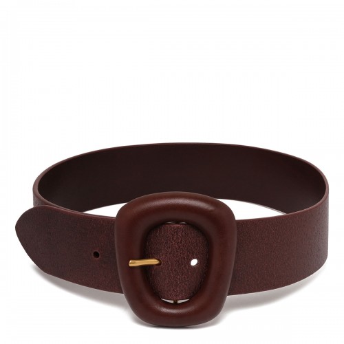 Prune hue leather belt