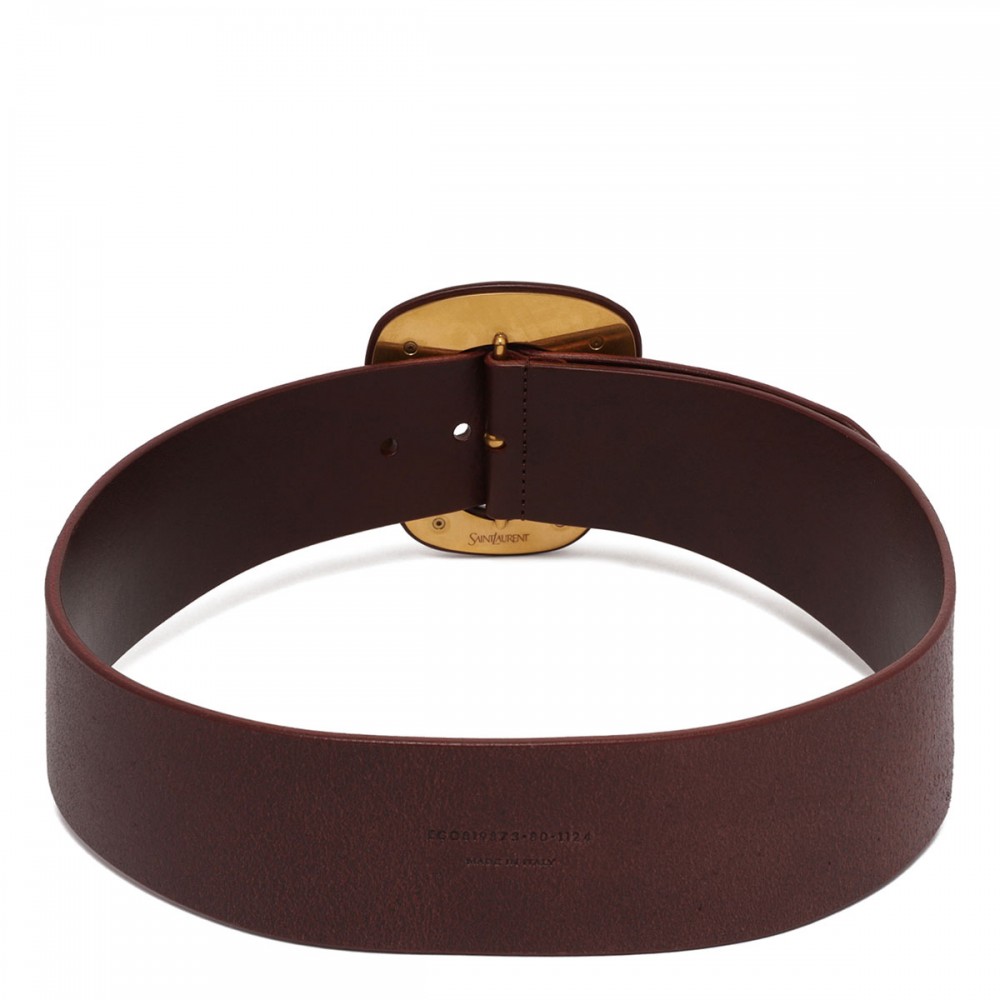 Prune hue leather belt