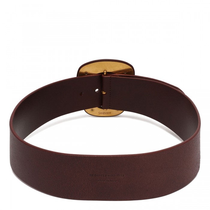 Prune hue leather belt