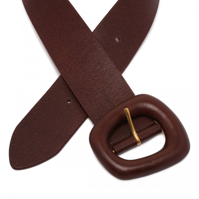 Prune hue leather belt