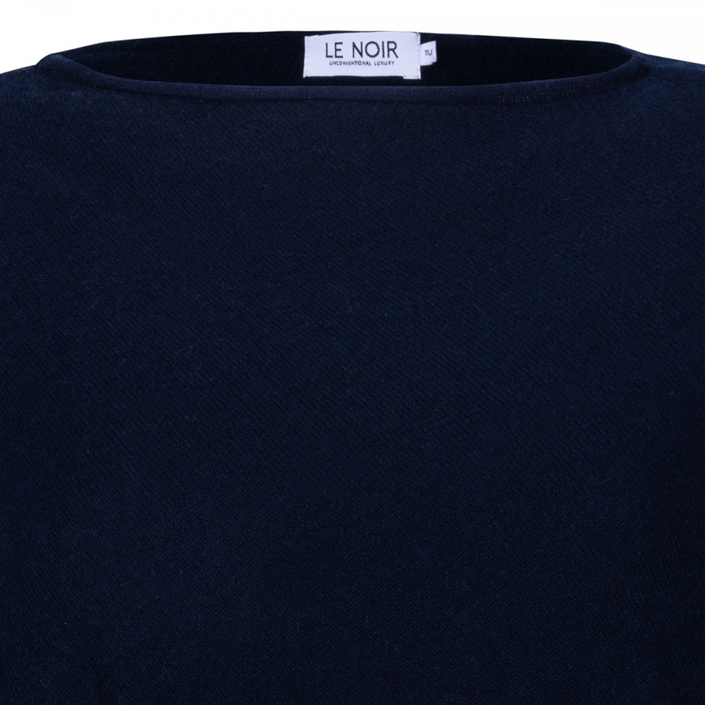 Auguste marine blue cashmere poncho