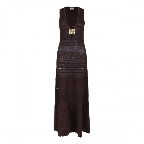 Knit dress with jewel flower