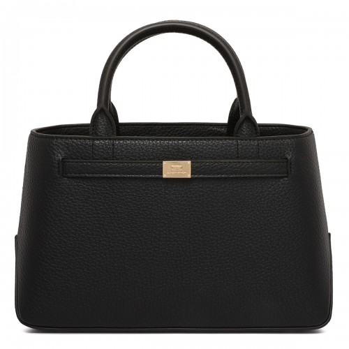 Black leather effect handbag