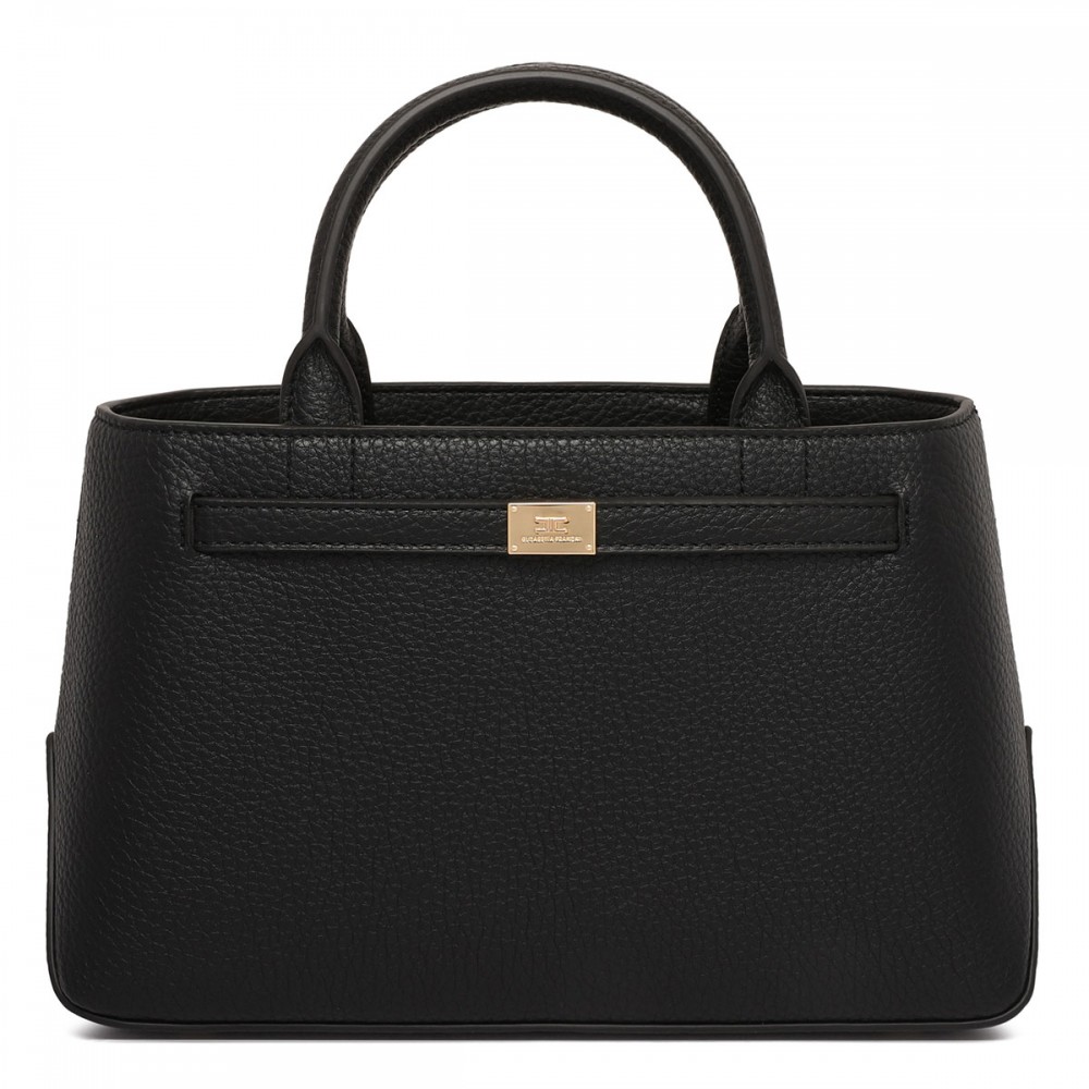 Black leather effect handbag