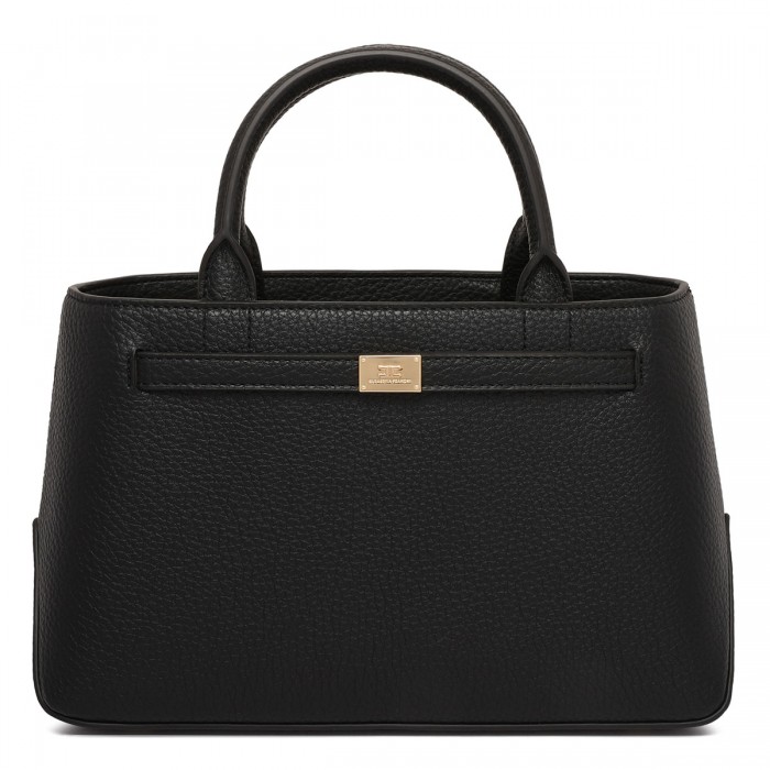 Black leather effect handbag
