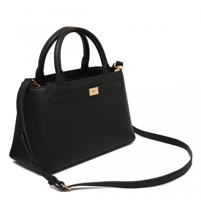 Black leather effect handbag