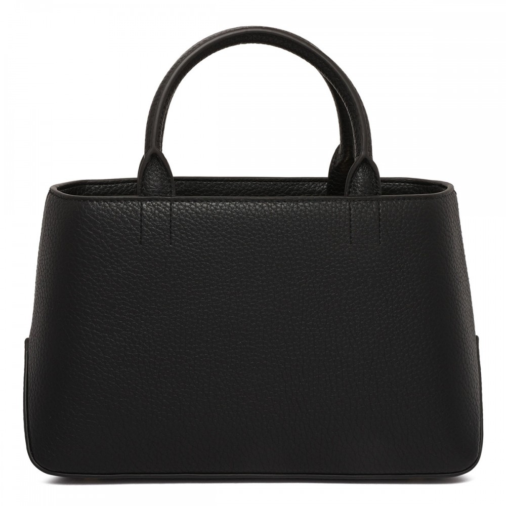 Black leather effect handbag