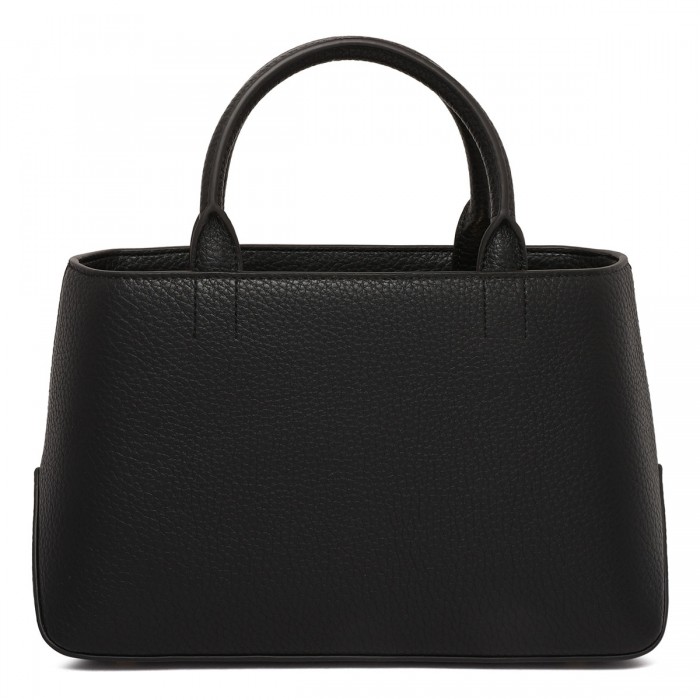 Black leather effect handbag