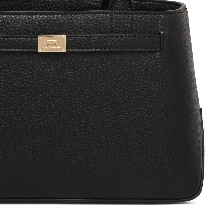 Black leather effect handbag