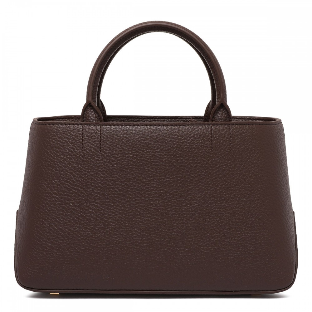 Cocoa hue leather effect handbag