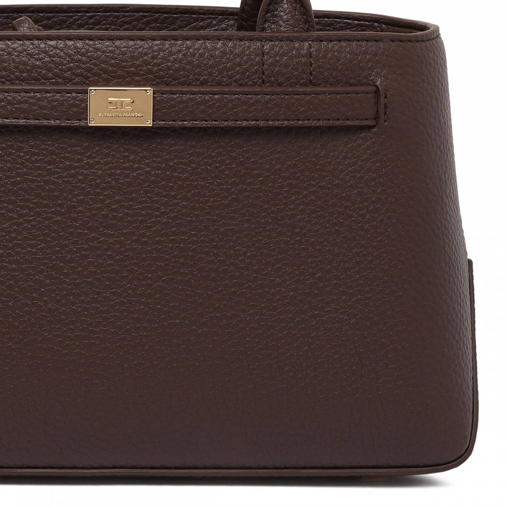 Cocoa hue leather effect handbag