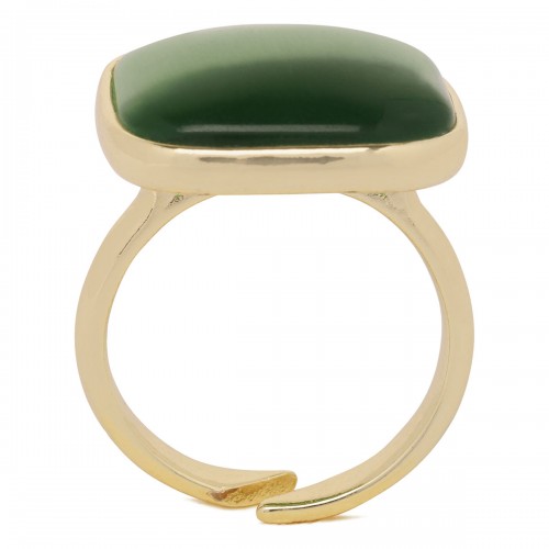Square green ring