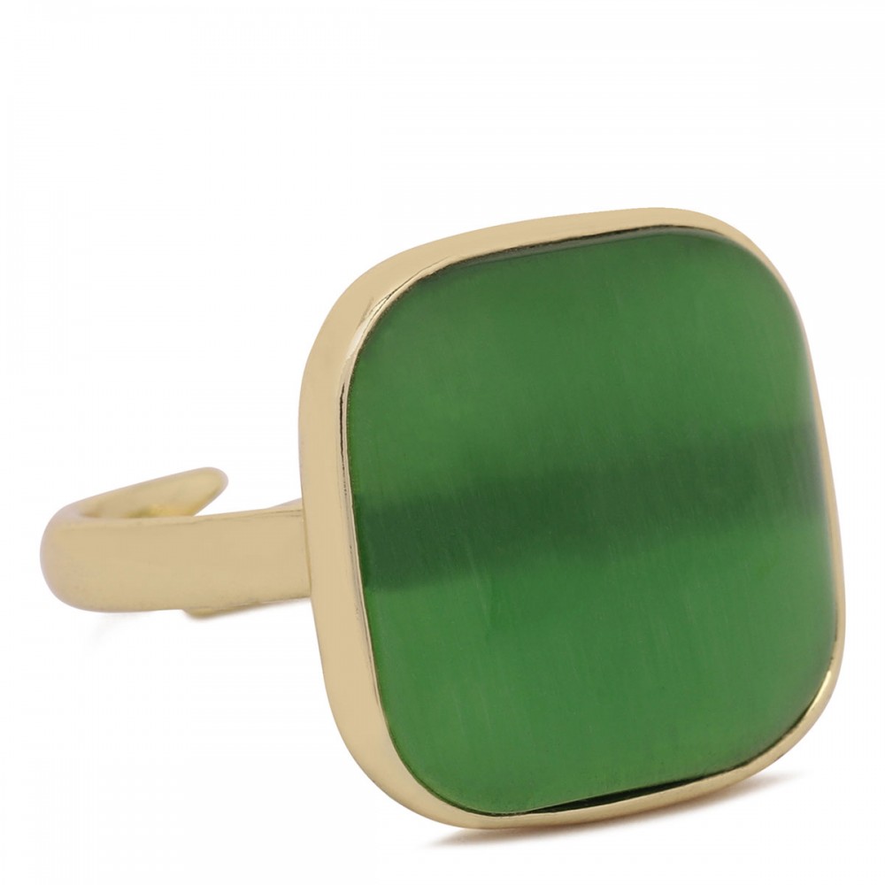Square green ring
