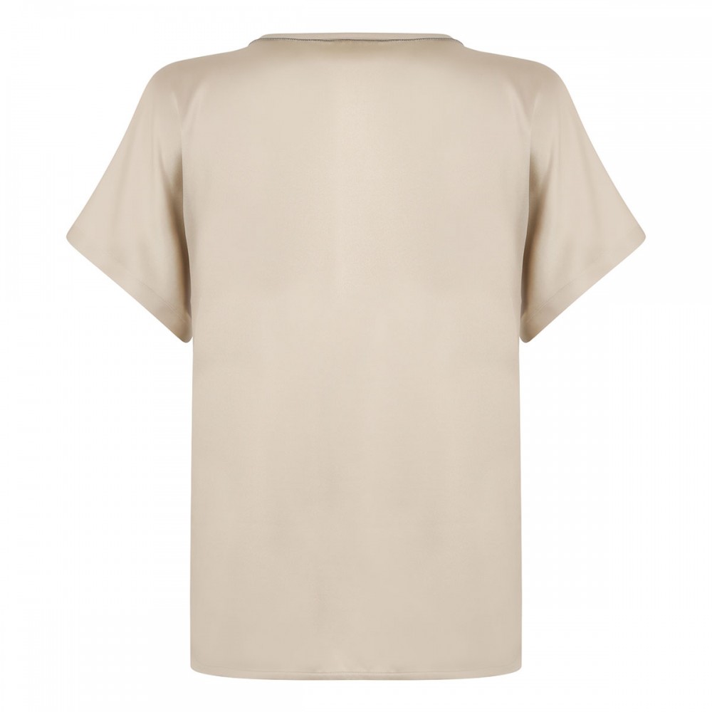 Sand hue silk top