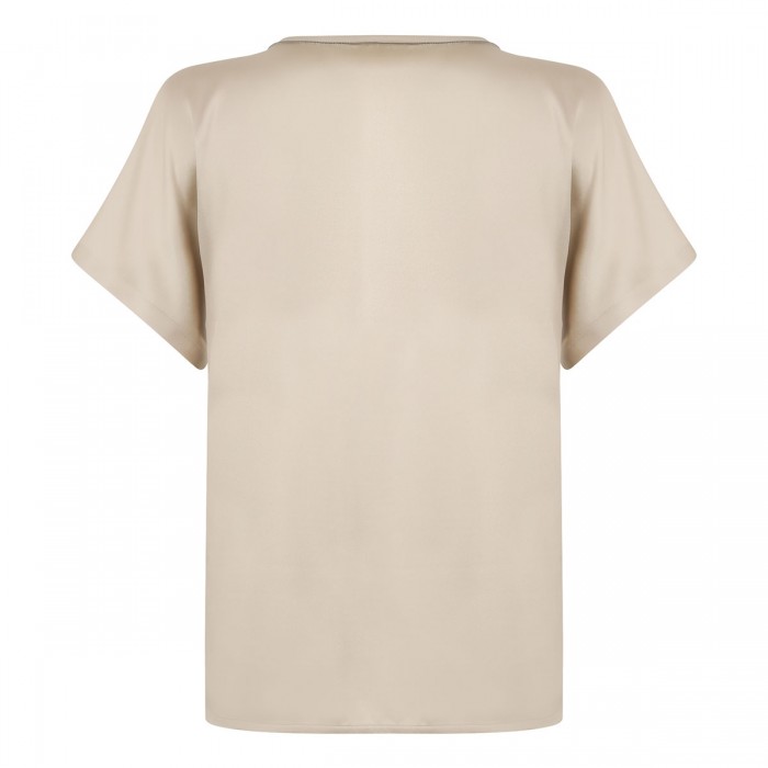Sand hue silk top