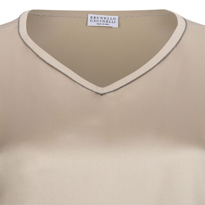 Sand hue silk top