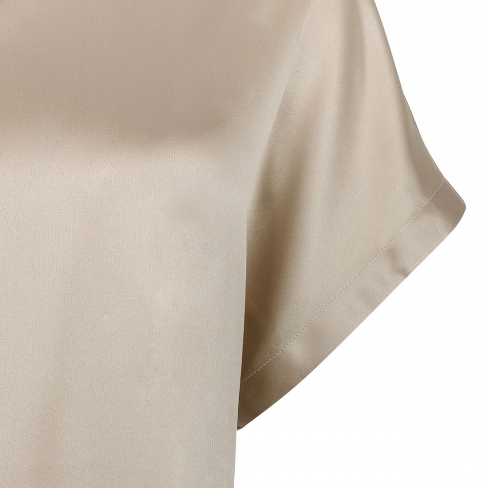 Sand hue silk top