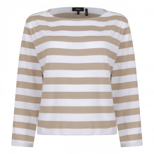 Boat neck striped top