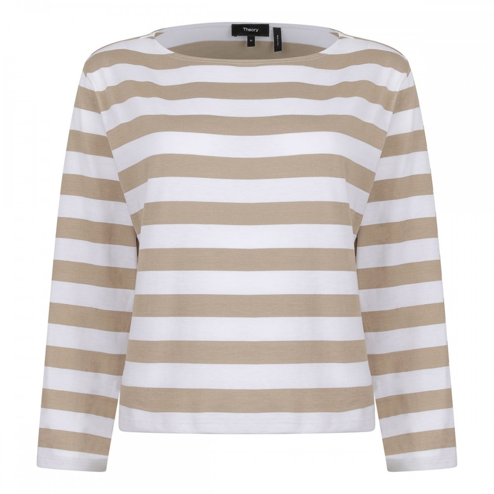 Boat neck striped top