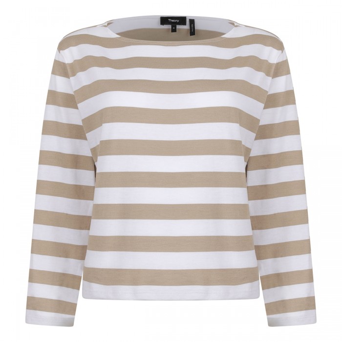 Boat neck striped top