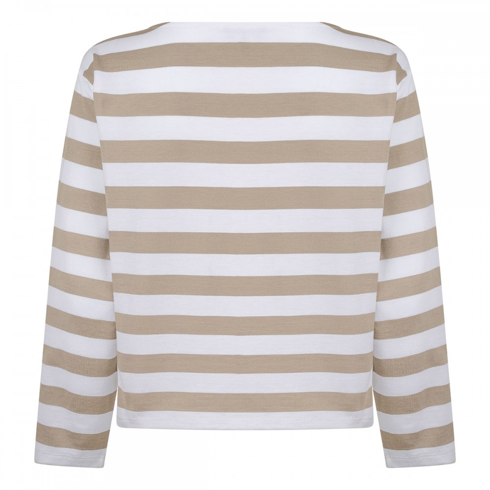 Boat neck striped top