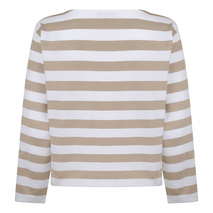 Boat neck striped top